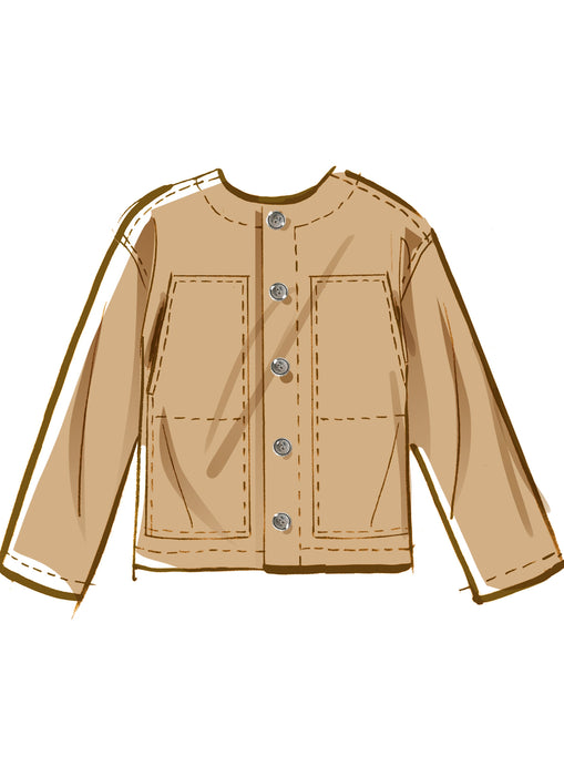McCall's sewing pattern 8565 Unisex Jacket with Collar Variations from Jaycotts Sewing Supplies