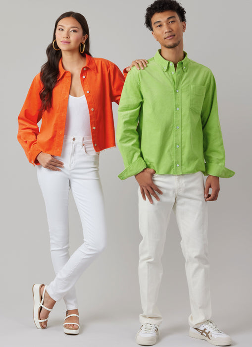 McCall's sewing pattern 8566 Unisex Shirt in Three Lengths from Jaycotts Sewing Supplies