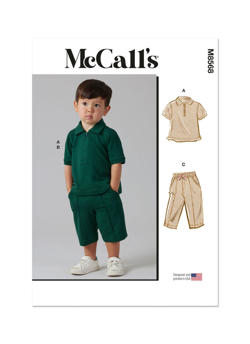 McCall's sewing pattern 8568 Toddlers' Top, Shorts and Pants from Jaycotts Sewing Supplies