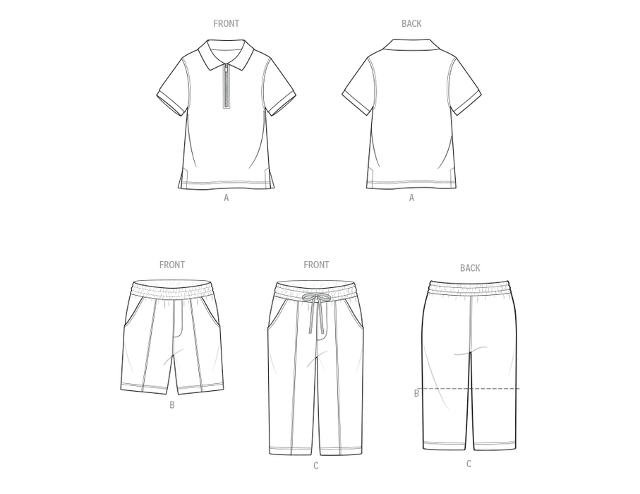 McCall's sewing pattern 8568 Toddlers' Top, Shorts and Pants from Jaycotts Sewing Supplies