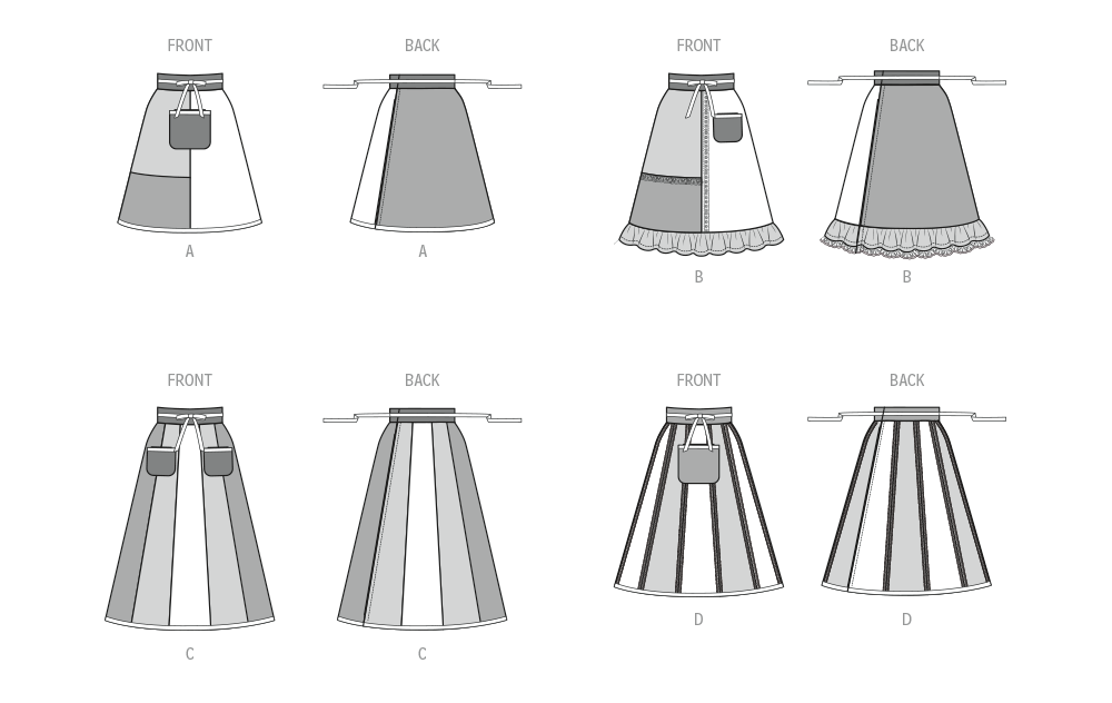 McCall's sewing pattern 8572 Wraparound A-line aprons from Jaycotts Sewing Supplies