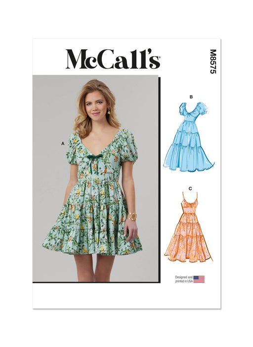 McCall's Sewing Pattern 8575 Dress with Sleeve and Length Variations from Jaycotts Sewing Supplies
