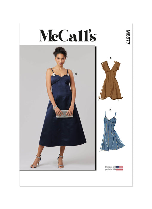 McCall's Sewing Pattern 8577 Dress with Sleeve and Length Variations from Jaycotts Sewing Supplies