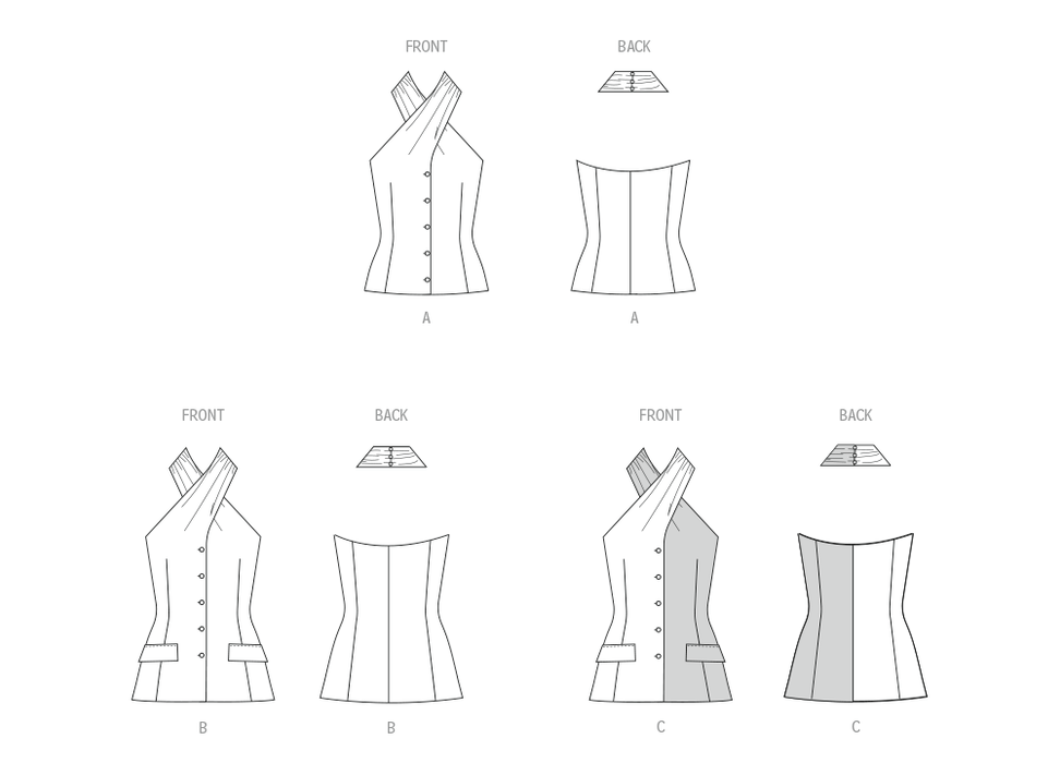 McCall's Sewing Pattern 8579 Halter Top in Two Lengths from Jaycotts Sewing Supplies