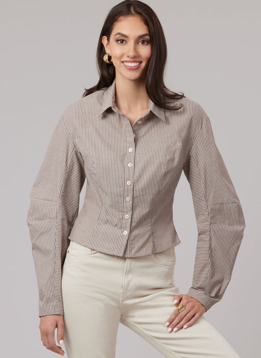 McCall's Sewing Pattern 8580 Ladies Fitted Shirt in Two Lengths from Jaycotts Sewing Supplies