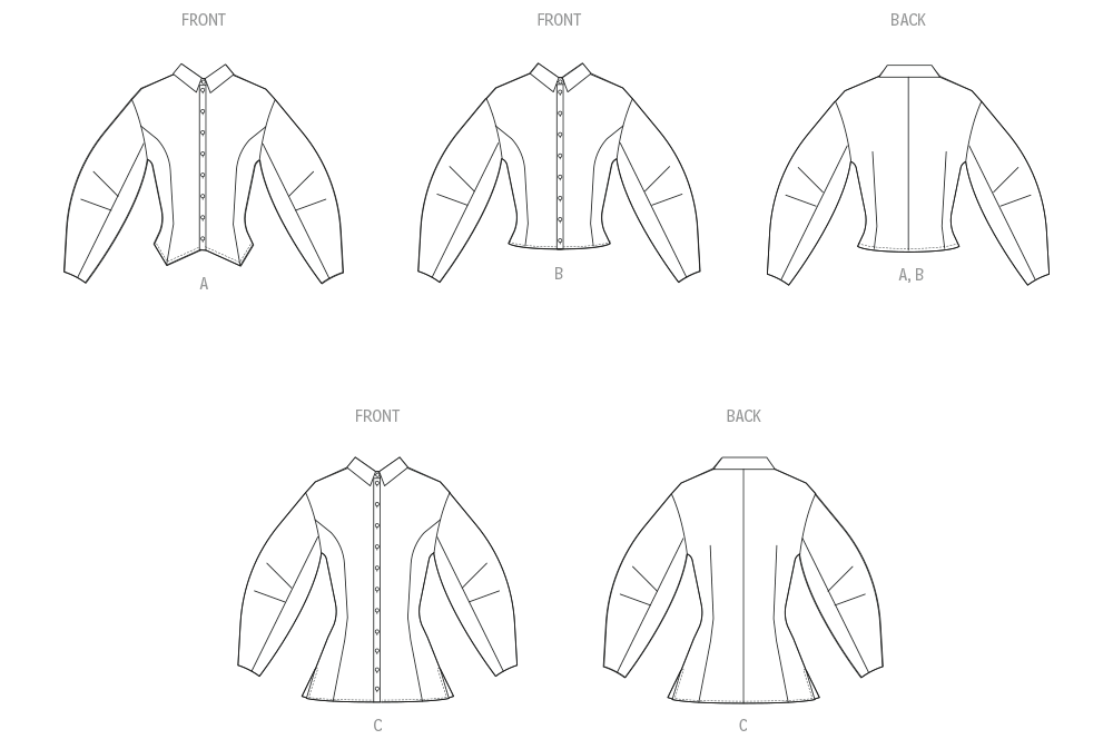 McCall's Sewing Pattern 8580 Ladies Fitted Shirt in Two Lengths from Jaycotts Sewing Supplies