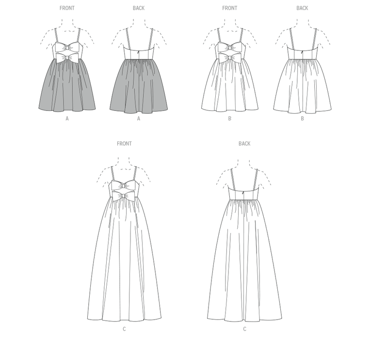 McCall's Sewing Pattern 8581 Empire Waist Dress in Two Lengths from Jaycotts Sewing Supplies