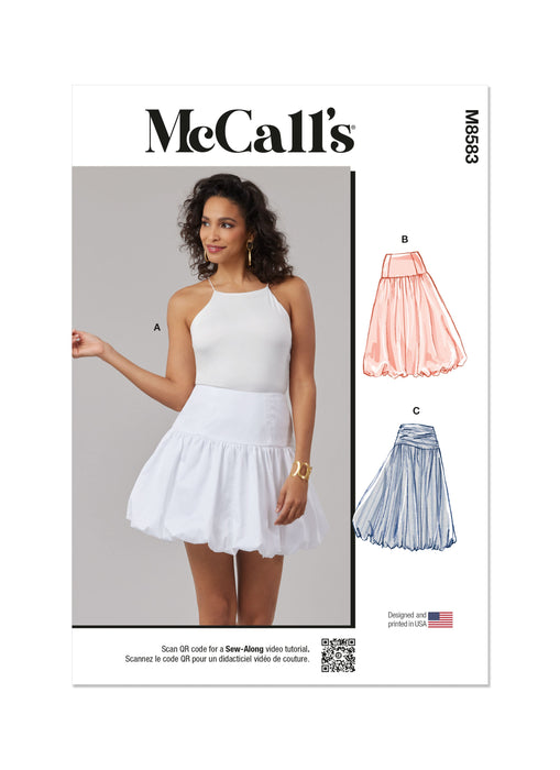McCall's Sewing Pattern 8583 Flared Skirt in Two Lengths from Jaycotts Sewing Supplies