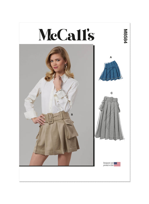 McCall's Sewing Pattern 8584 Pleated Skirt in two lengths from Jaycotts Sewing Supplies