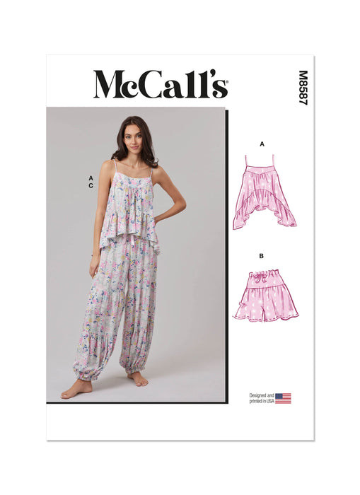McCall's Sewing Pattern 8587 Top, Shorts and Trouser's from Jaycotts Sewing Supplies