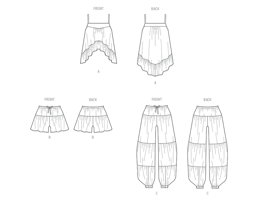 McCall's Sewing Pattern 8587 Top, Shorts and Trouser's from Jaycotts Sewing Supplies
