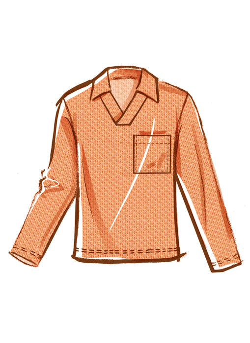 McCall's Sewing Pattern 8589 Men's Top with Sleeve Variations from Jaycotts Sewing Supplies