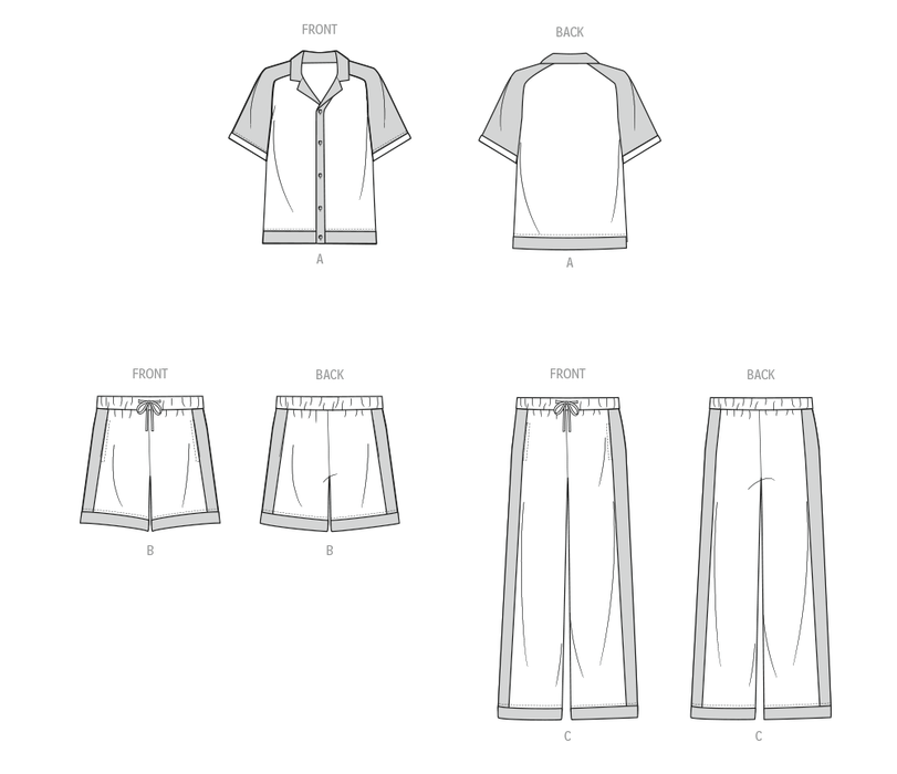 McCall's Sewing Pattern 8590 Men's Top, Shorts and Trousers from Jaycotts Sewing Supplies