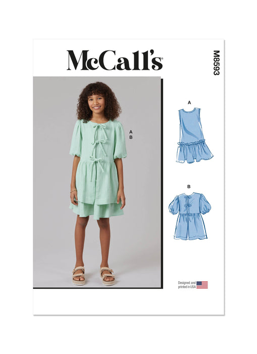McCall's Sewing Pattern 8593 Girls' Dress and Top from Jaycotts Sewing Supplies