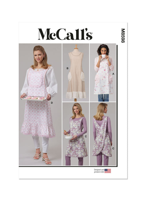 McCall's Sewing Pattern 8598 Misses' Cottage Core Aprons from Jaycotts Sewing Supplies