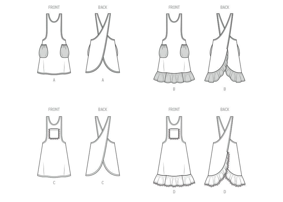 McCall's Sewing Pattern 8598 Misses' Cottage Core Aprons from Jaycotts Sewing Supplies