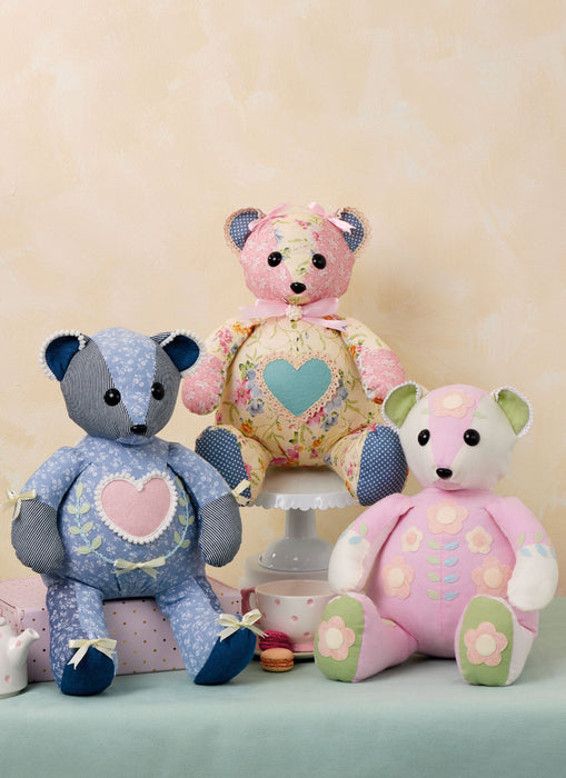 McCall's Sewing Pattern 8599 Patchwork Plush Bears from Jaycotts Sewing Supplies