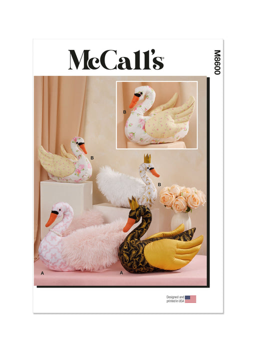 McCall's Sewing Pattern 8600 Plush Swans in Two Sizes from Jaycotts Sewing Supplies