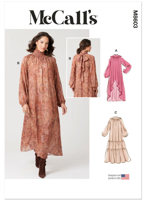 McCall's sewing pattern 8603  loose-fitting flared dress from Jaycotts Sewing Supplies