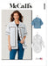 McCall's sewing pattern 8606 Loose fitting button front shirts from Jaycotts Sewing Supplies