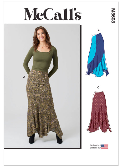 McCall's sewing pattern 8608 Asymmetric Skirt from Jaycotts Sewing Supplies