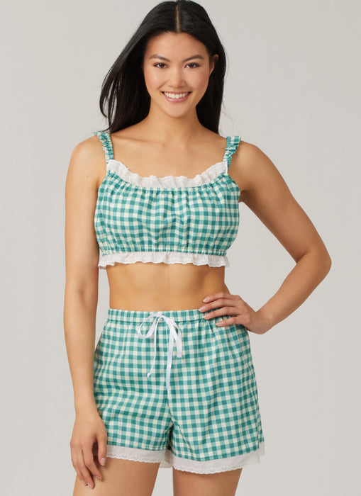 McCall's sewing pattern 8613 Bralette, Shirt and Shorts from Jaycotts Sewing Supplies