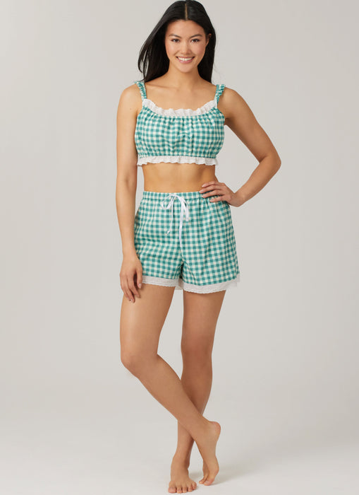 McCall's sewing pattern 8613 Bralette, Shirt and Shorts from Jaycotts Sewing Supplies