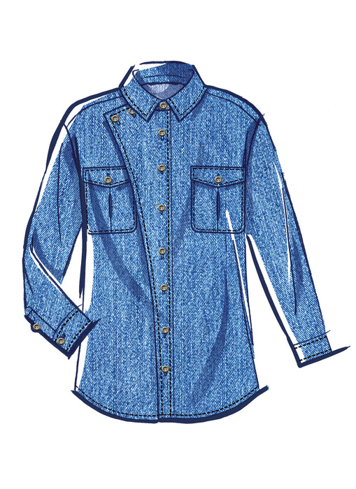 McCall's sewing pattern 8615 Unisex Casual button front Shirts from Jaycotts Sewing Supplies