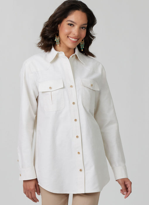 McCall's sewing pattern 8615 Unisex Casual button front Shirts from Jaycotts Sewing Supplies