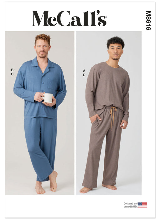 McCall's sewing pattern 8616 Men's Knit Pajamas from Jaycotts Sewing Supplies