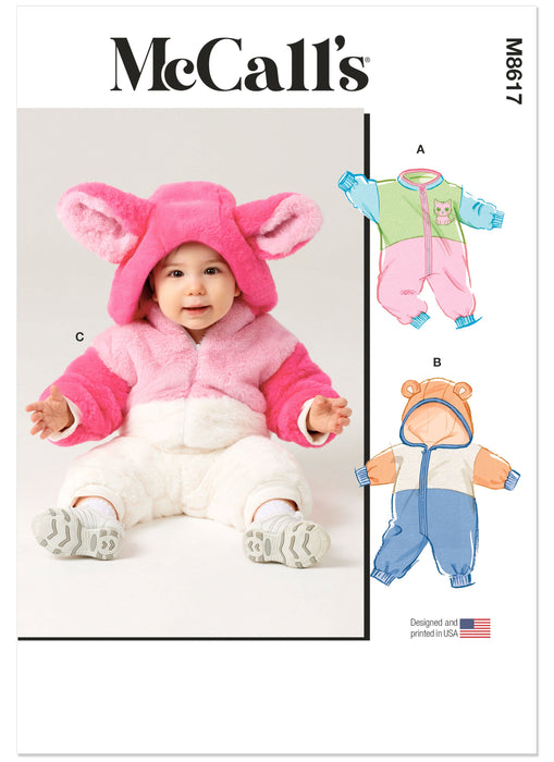 McCall's sewing pattern 8617 Babies' Jumpsuits from Jaycotts Sewing Supplies