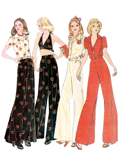 McCall's sewing pattern 8622 Vintage 1970's blouse, halter and pants from Jaycotts Sewing Supplies