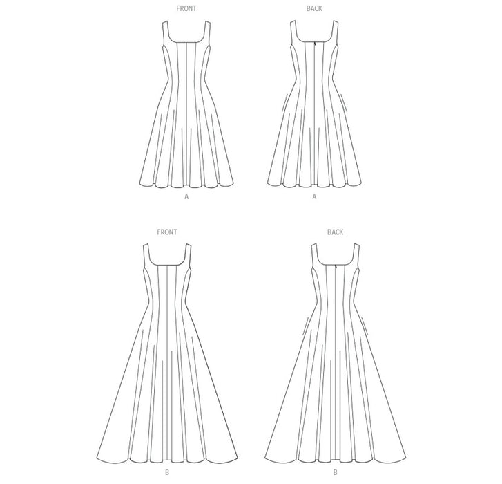 McCall's sewing pattern 8627 Misses' and Women's Special Occasion Dress in Two Lengths from Jaycotts Sewing Supplies
