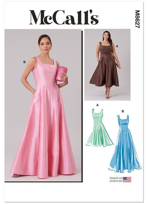 McCall's sewing pattern 8627 Misses' and Women's Special Occasion Dress in Two Lengths from Jaycotts Sewing Supplies