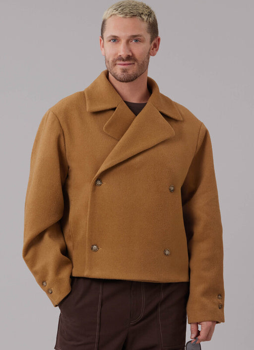McCall's sewing pattern 8638 Men's Double Breasted Jacket in Two Lengths from Jaycotts Sewing Supplies