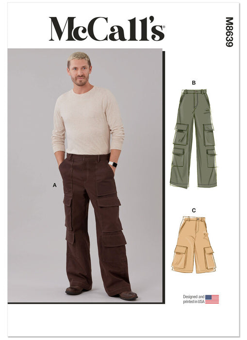 McCall's sewing pattern 8639 Men's Cargo Pants from Jaycotts Sewing Supplies