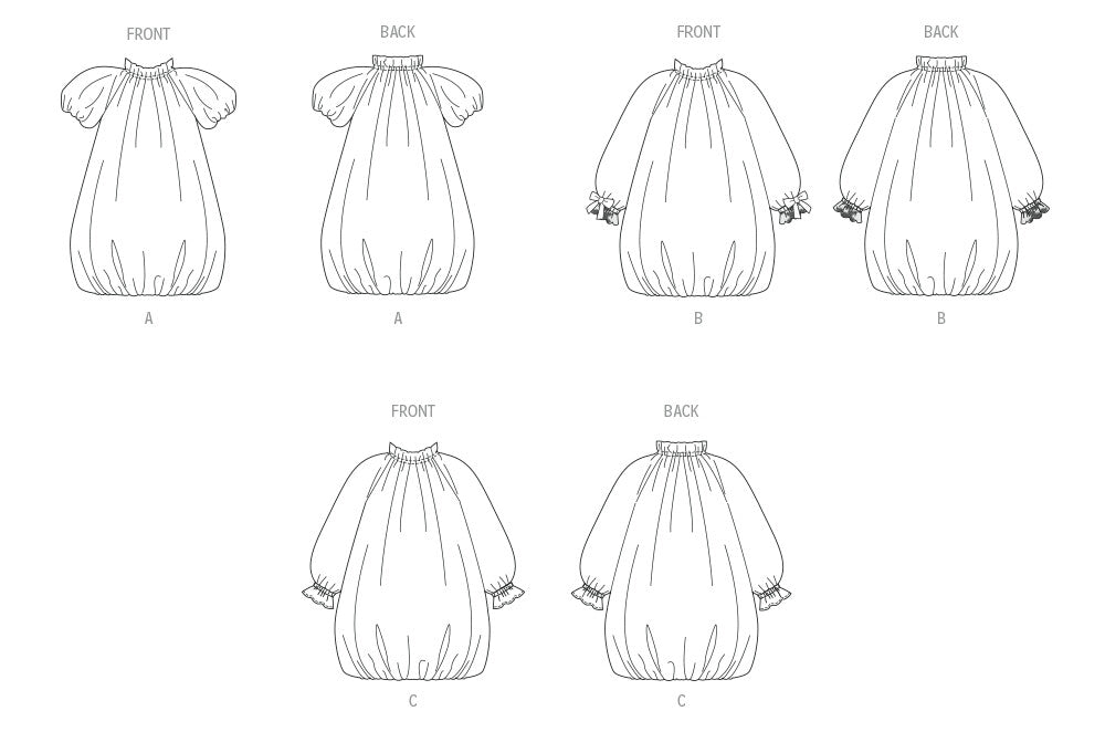 McCall's sewing pattern 8641 Children's Bubble Dress with Sleeve Variations from Jaycotts Sewing Supplies