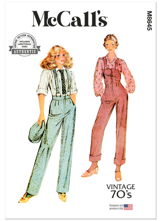 McCall's sewing pattern 8645 Misses' Overalls, Pants and Blouse from Jaycotts Sewing Supplies
