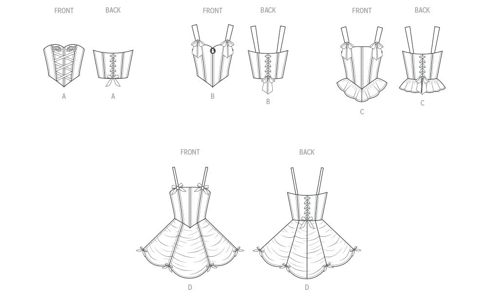 McCall's sewing pattern 8646 Misses' Corsets from Jaycotts Sewing Supplies