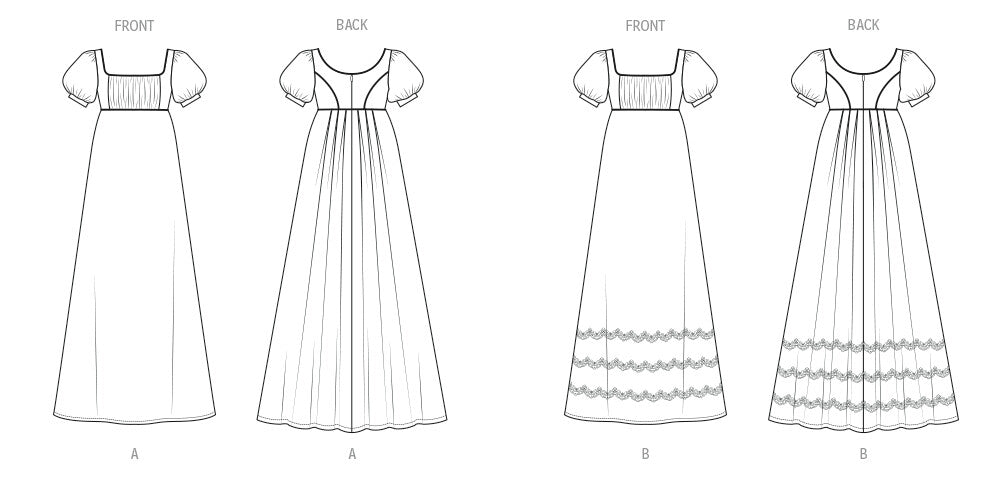 McCall's sewing pattern 8647 Misses' Regency Gowns from Jaycotts Sewing Supplies