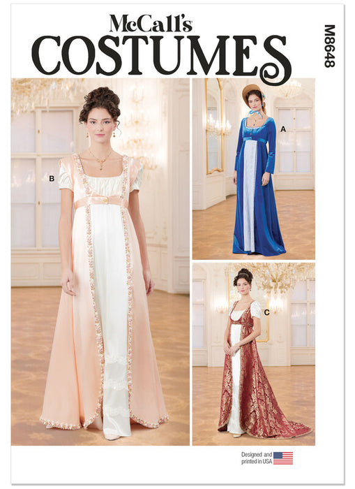McCall's sewing pattern 8648 Misses' Regency Coat and Open Robes from Jaycotts Sewing Supplies