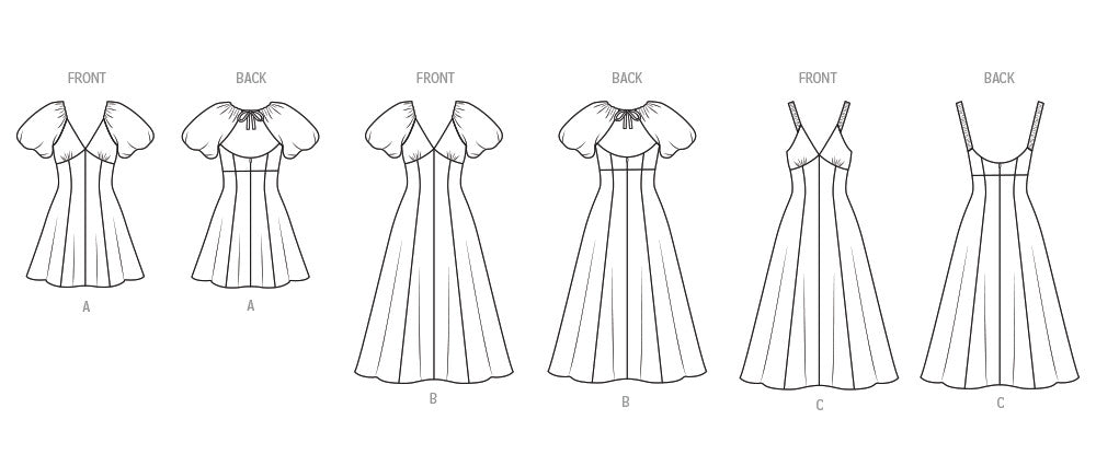 McCall's sewing pattern 8649 Misses' Midi Dress with Sleeve and Length Variations from Jaycotts Sewing Supplies