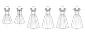McCall's sewing pattern 8650 Misses' and Miss Petite Ruffle Neck Midi Dress from Jaycotts Sewing Supplies