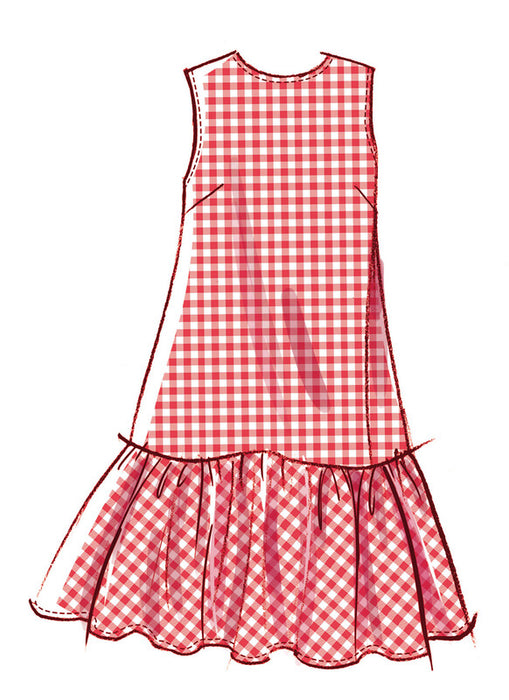 McCall's sewing pattern 8651 Misses' and Miss Petite Drop Waist Mini Dress from Jaycotts Sewing Supplies