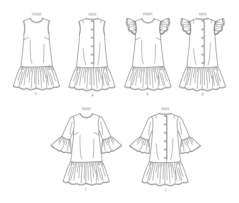 McCall's sewing pattern 8651 Misses' and Miss Petite Drop Waist Mini Dress from Jaycotts Sewing Supplies