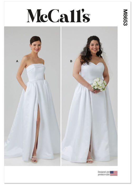 McCall's sewing pattern 8653 Misses' and Women's Strapless Wedding Gown from Jaycotts Sewing Supplies