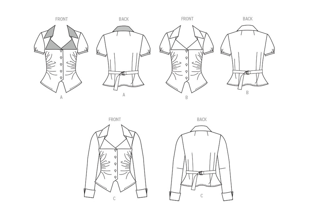 McCall's sewing pattern 8658 Misses' Woven Top with Sleeve Variations from Jaycotts Sewing Supplies