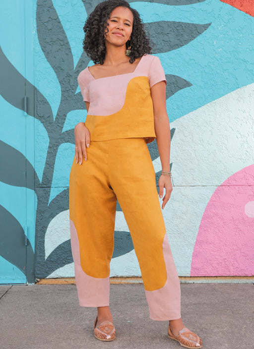 Know Me sewing pattern 2033 Misses' Crop Tops and Pants from Jaycotts Sewing Supplies