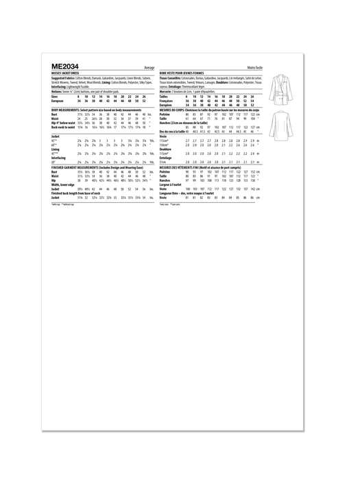 Know Me sewing pattern 2034 Misses' Jacket Dress from Jaycotts Sewing Supplies