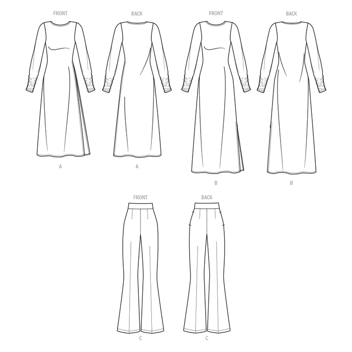 Know Me sewing pattern 2046 Knit Dress and Woven Pants from Jaycotts Sewing Supplies
